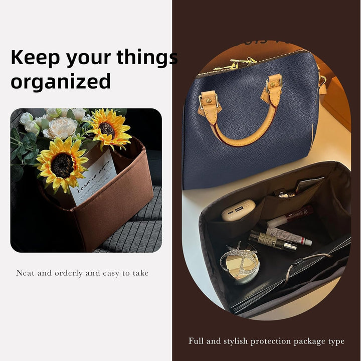 DGAZ Handtaschen Organizer Einsatz, Seide Handtaschenorganisator für LV Speedy Nano/20/25/30/35/40/4