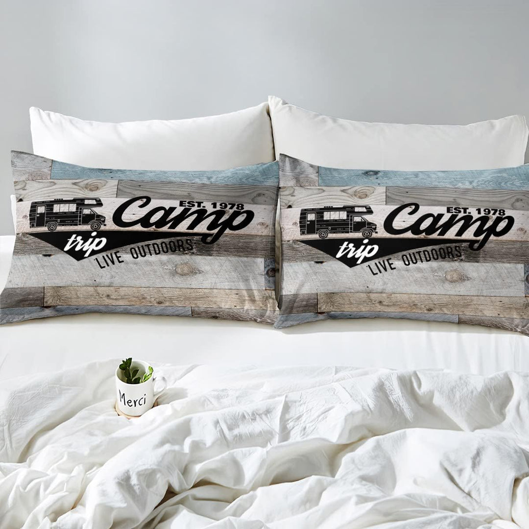 Homewish Camper Bedding Teens Vintage Rustikaler Bauernhaus Bettbezug für Erwachsene Jungen Männer g