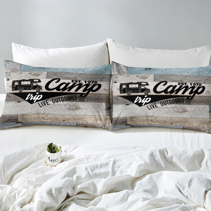 Homewish Camper Bedding Teens Vintage Rustikaler Bauernhaus Bettbezug für Erwachsene Jungen Männer g