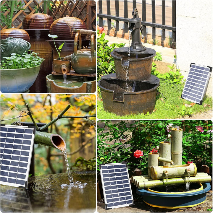AISITIN 5.5W DIY Solar Springbrunnen, Neuestes Upgrade Solar Teichpumpe Solarbrunnen mit 10 Fontänen