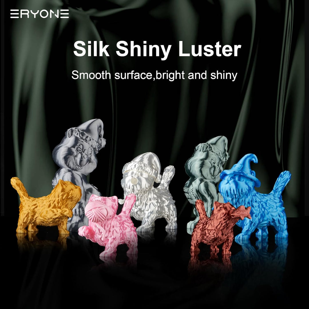 ERYONE Silk PLA Filament 1.75 mm, 3D-Drucker Filament PLA, 0,03 mm, 1 kg/Spule, Silk Blau