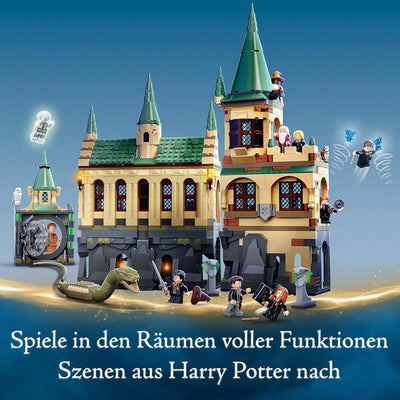 LEGO 76389 Harry Potter Schloss Hogwarts Kammer des Schreckens Spielzeug Set, goldene Voldemort Mini