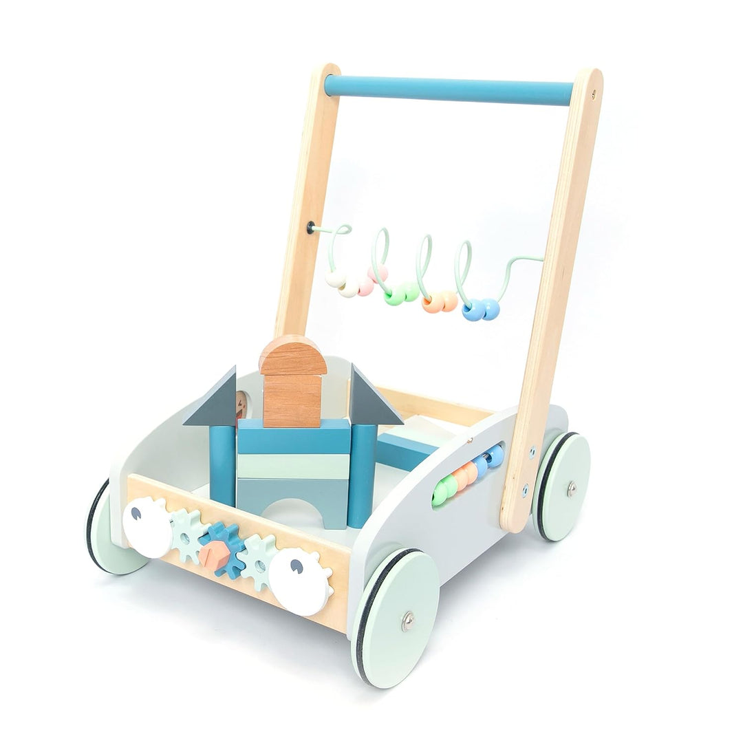 UMU® Holz 5-in-1 Lauflernwagen für Kleinkinder mit gummierten Rädern, Lauflernhilfe/Laufwagen für Ki