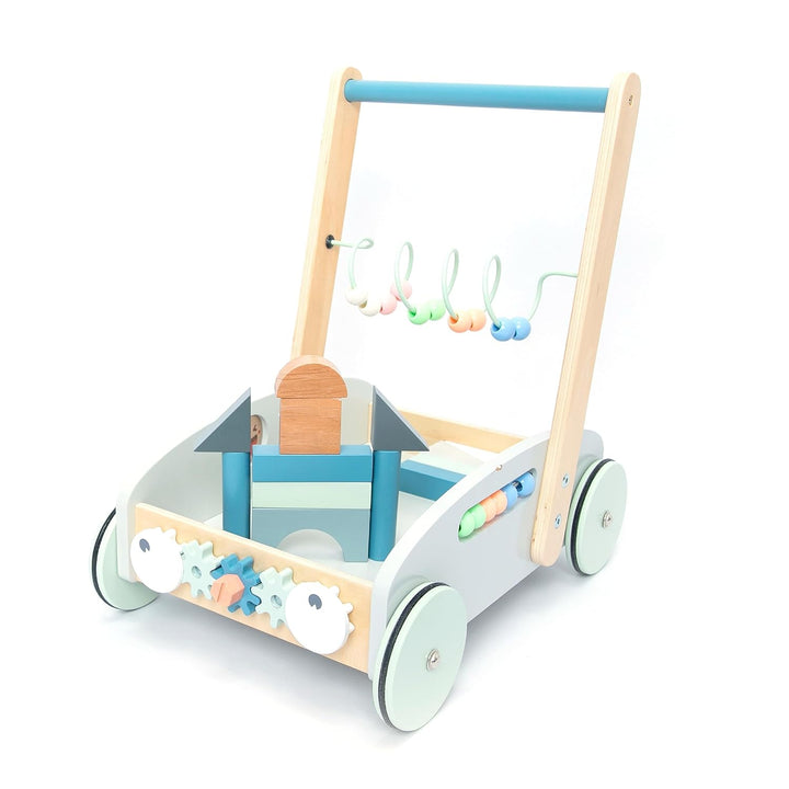 UMU® Holz 5-in-1 Lauflernwagen für Kleinkinder mit gummierten Rädern, Lauflernhilfe/Laufwagen für Ki