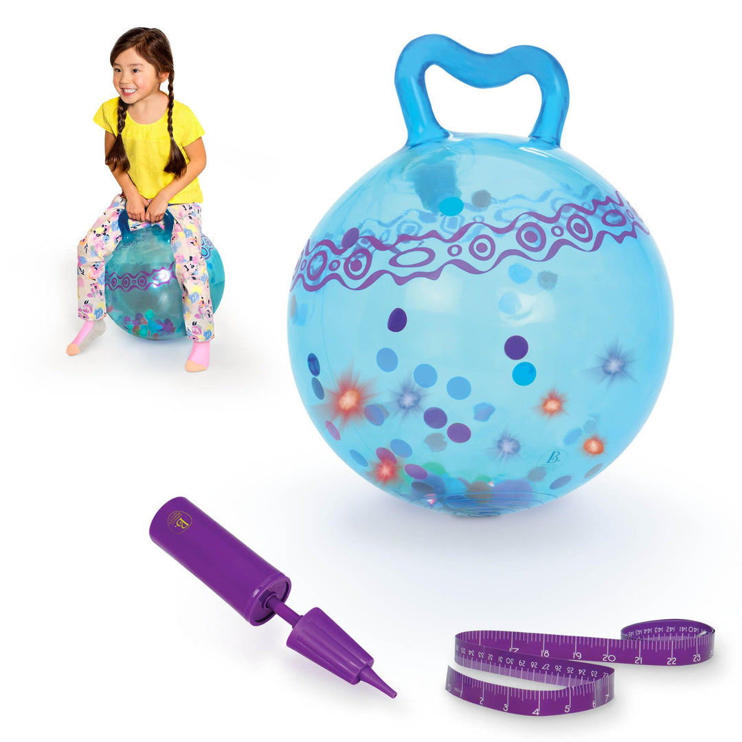 B. toys - Hop n' Glow - Blau - Blauer Trichterball - Leucht-Hüpfball - Hopper Ball für Kinder - Akti