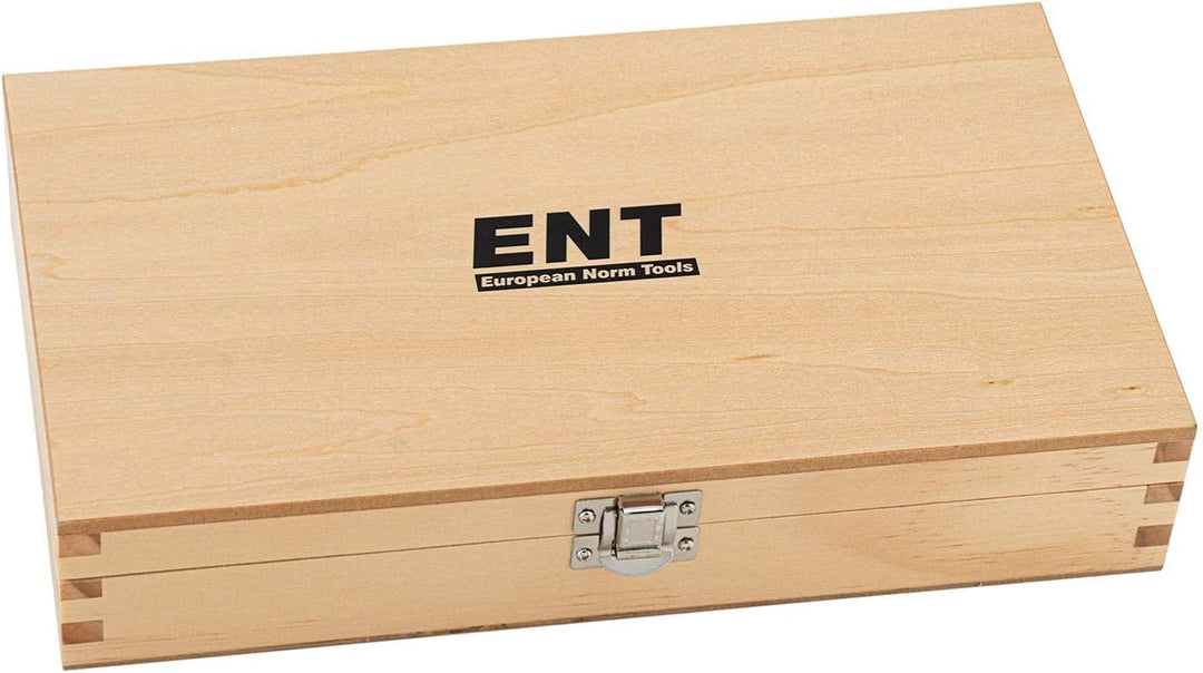 ENT 09022HKB 22-tlg. Fräser Set in Echtholzkassette - Schaft 8mm - Hartmetall-Schneiden - Einsatz fü