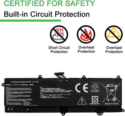 XITAIAN 7.4V 38Wh 5136mAh C21-X202 Ersatz Laptop Akku für Asus VivoBook S200, S200E X201 X201E X202