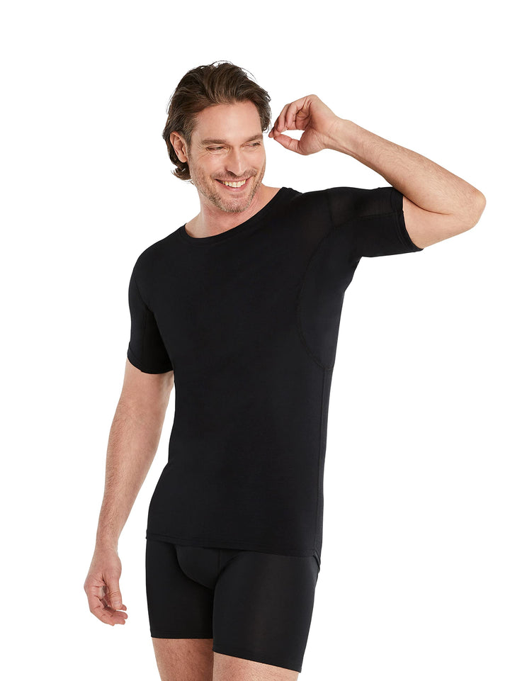FINN Anti-Schweiss Shirt Herren mit Rundhals und integrierten Achselpads gegen Starkes Schwitzen - A