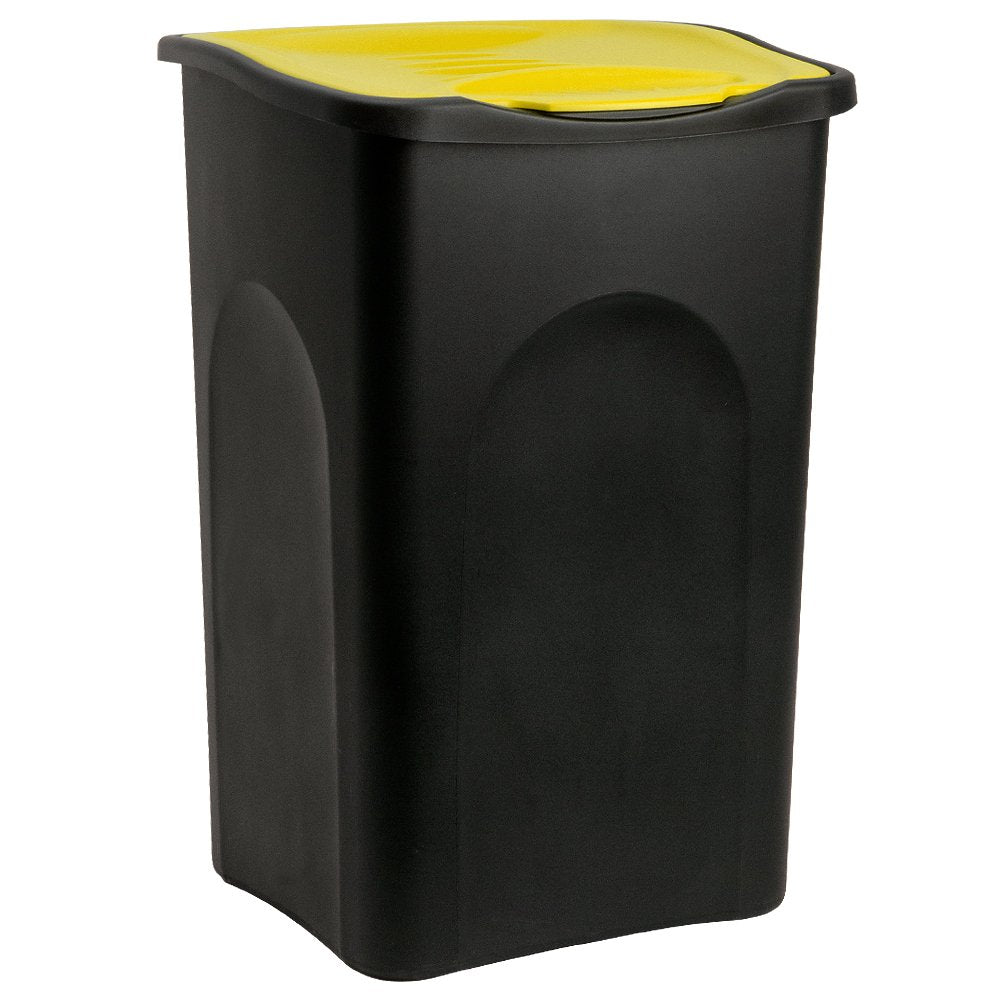 Stefanplast® Mülleimer mit Deckel 50L Abfalleimer Geruchsarm Küche Bad Biomüll Gelber Sack Kunststof