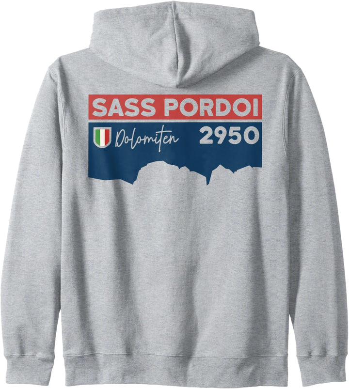 Sass Pordoi Pordoispitze Sella Dolomiten Italien Wandern Geschenk Kapuzenjacke