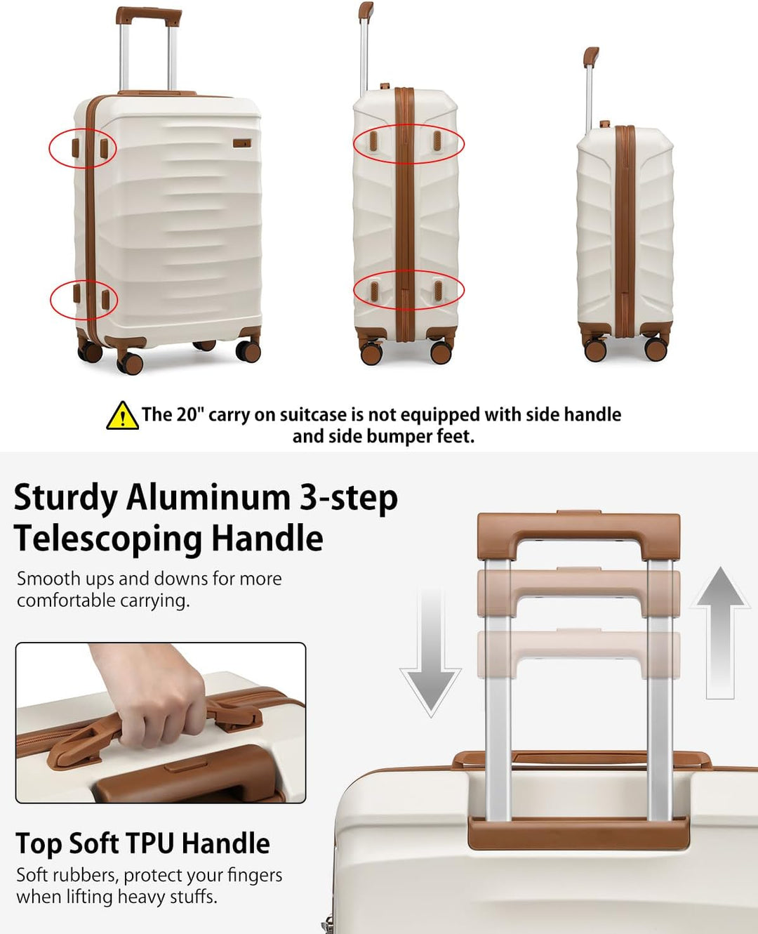 Sea choice Reisekoffer Set 5 Teilig ABS Hartschale Trolley Kofferset Gepäckset Grosse Kapazität Hand