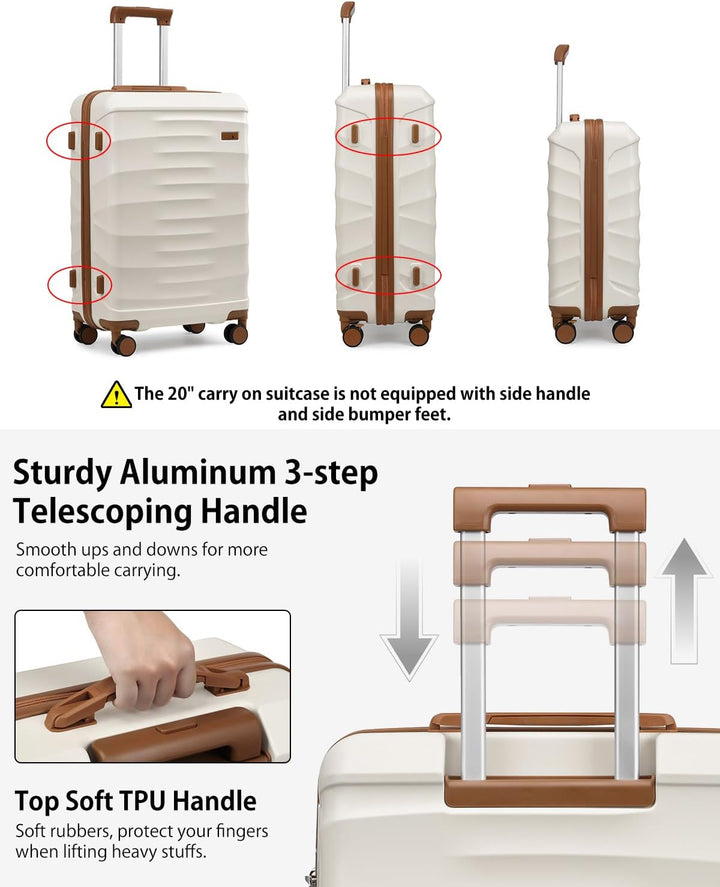 Sea choice Reisekoffer Set 5 Teilig ABS Hartschale Trolley Kofferset Gepäckset Grosse Kapazität Hand