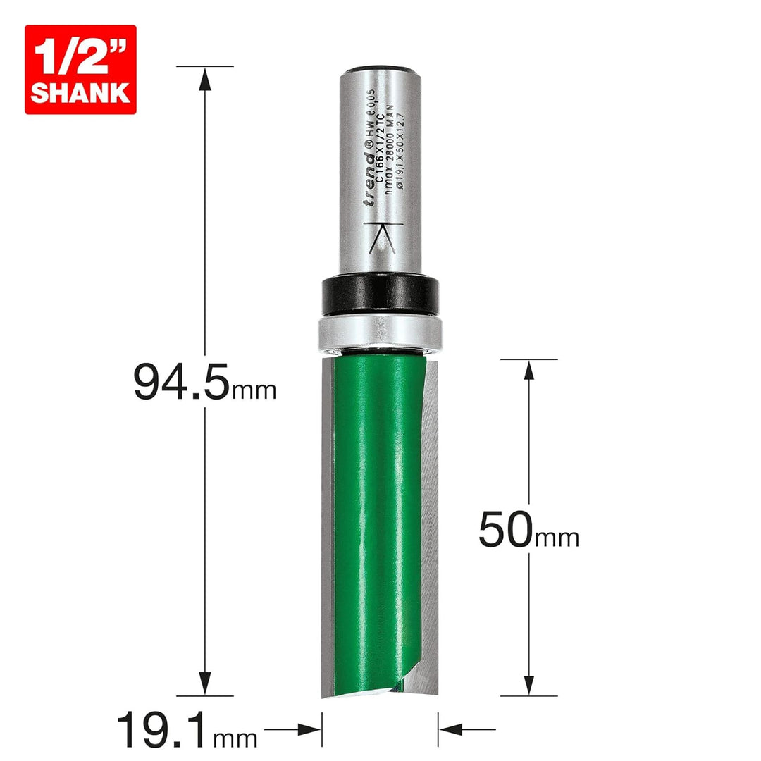 Trend CraftPro Geführter Profilfräser, 1/2-Zoll-Schaft, 19,1 mm Schnittdurchmesser und 50 mm Schnitt