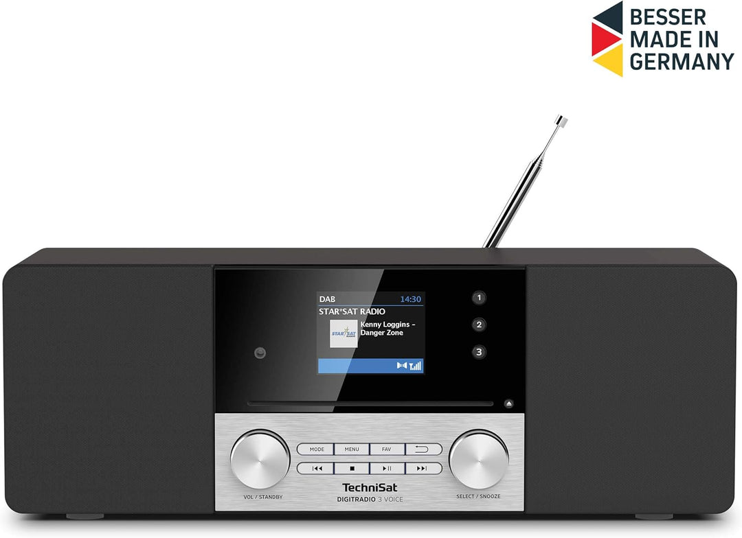 TechniSat DIGITRADIO 3 VOICE - Stereo DAB Radio Kompaktanlage mit offline Sprachsteuerung (DAB+, UKW