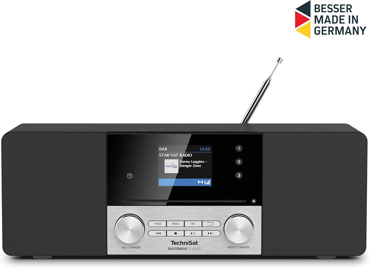 TechniSat DIGITRADIO 3 VOICE - Stereo DAB Radio Kompaktanlage mit offline Sprachsteuerung (DAB+, UKW