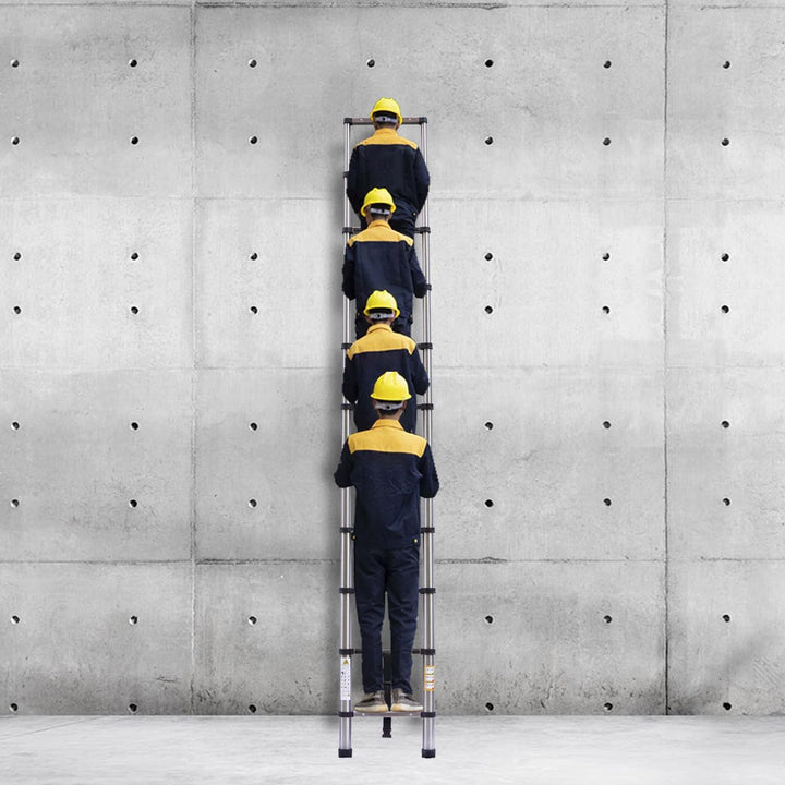 3,8M Teleskopleiter Edelstahl Leiter Klappleiter Ausziehleiter Stehleiter Rutschfester, Teleskop-Des