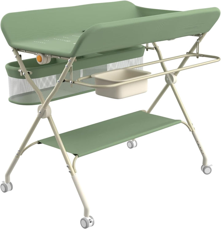 Kedia Baby Wickeltisch, Multifunktions-Wickelkommode, Babypflegetisch, Mobiler Wickeltisch mit Ablag