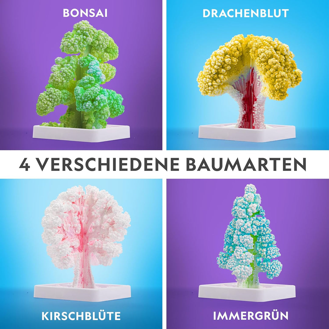 NATIONAL Geographic Bastelset für Kinder – Kristallzucht-Set, 6 Kristallbäume in 6 Stunden wachsen L