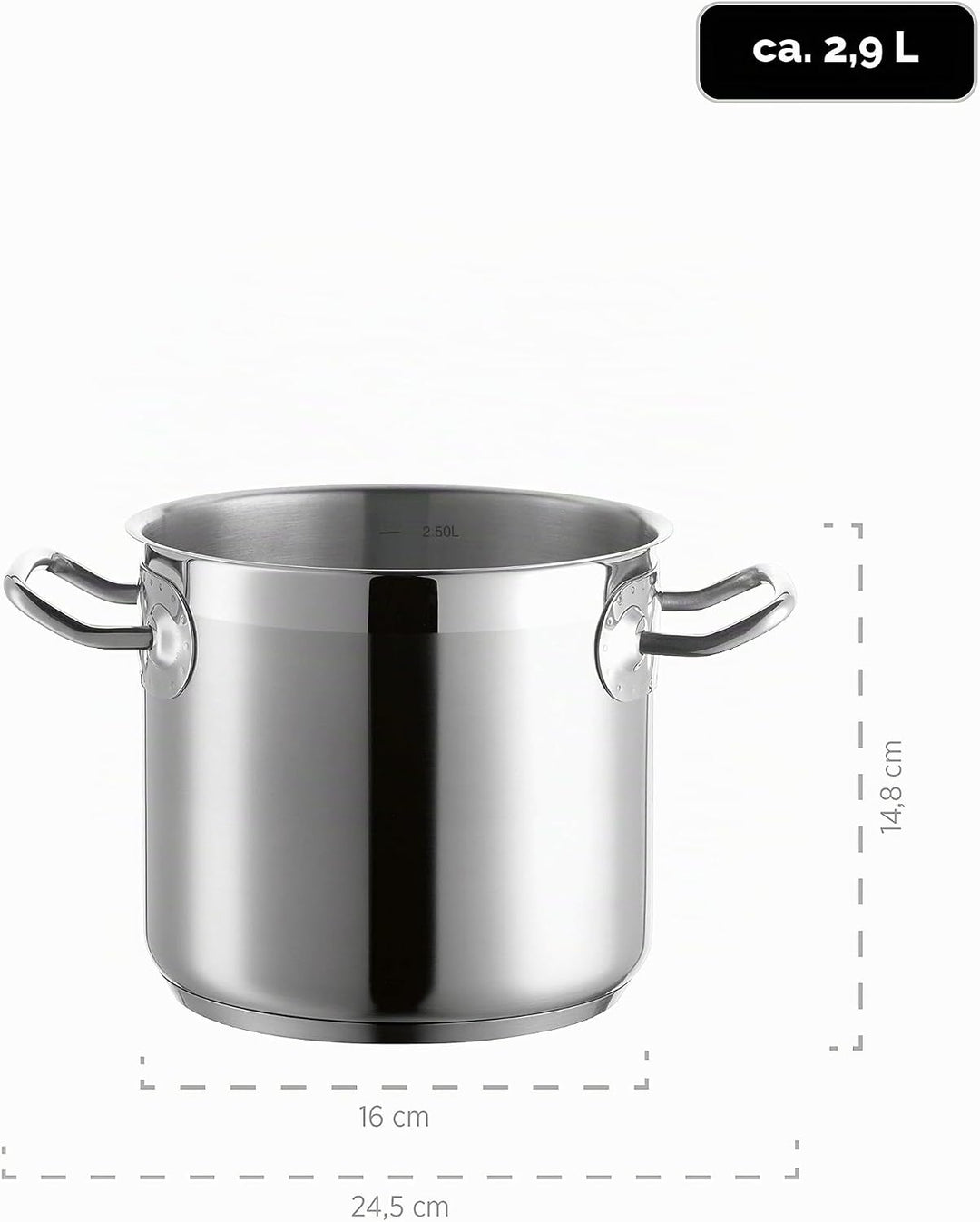 Mäser, Serie Professional, Gemüsetopf 16 cm mit Deckel, Topf aus hochwertigem Edelstahl 18/10, Induk