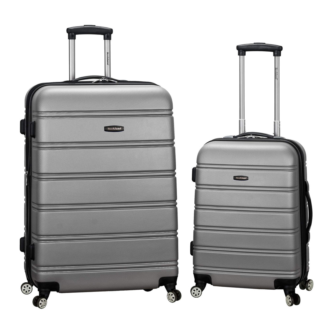 Rockland Melbourne Hartschalen-Trolley, erweiterbar, Silber, 2-Piece Set (20/28), Melbourne Hartscha