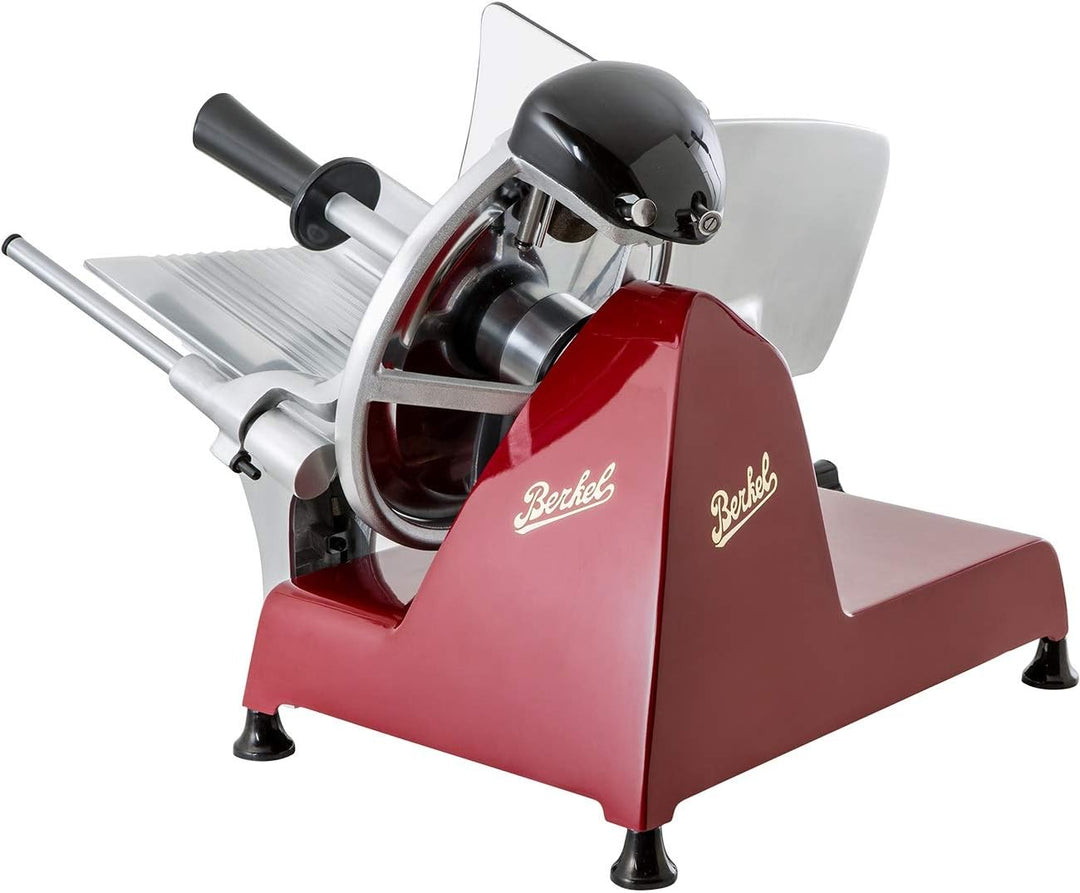 BERKEL - Allesschneider Red Line 250 + Schneidebrett aus Esche und Edelstahl (Schwarz), Schwarz