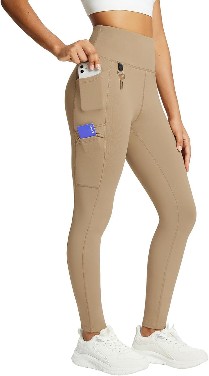 BALEAF Damen Fleece gefütterte Leggings Hoch taillierte Wanderleggings wasserdichte Thermo-Laufhose