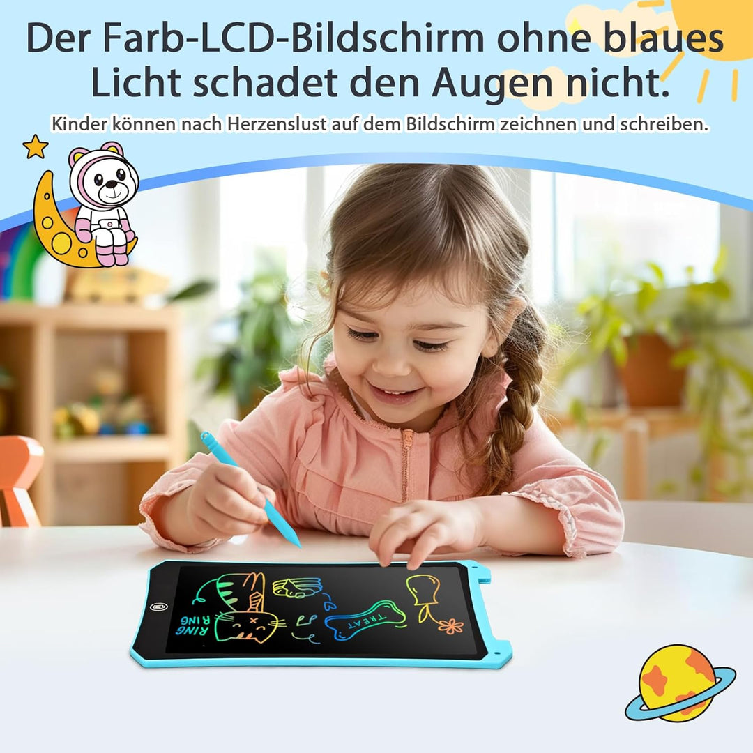 BlueSwan LCD Schreibtafel Kinder, 10 Zoll Maltafel Zaubertafel, Augenschutz Zeichenbrett Kinder Reis
