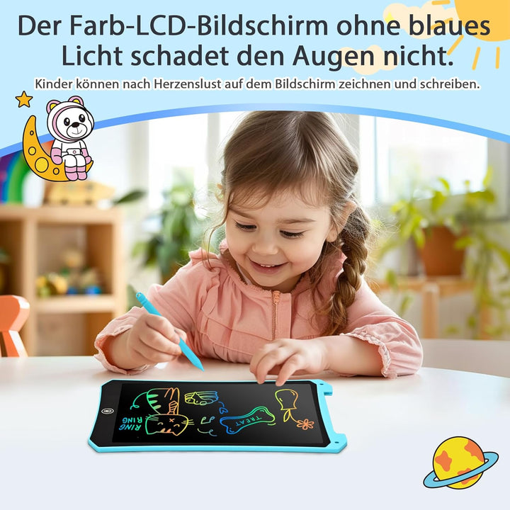 BlueSwan LCD Schreibtafel Kinder, 10 Zoll Maltafel Zaubertafel, Augenschutz Zeichenbrett Kinder Reis