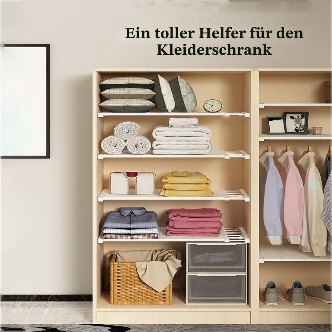 Ausziehbar Garderobensystem Regaltrenner Edelstahl-Stangen Ohne Bohren für Küche Bücherregal Kühlsch
