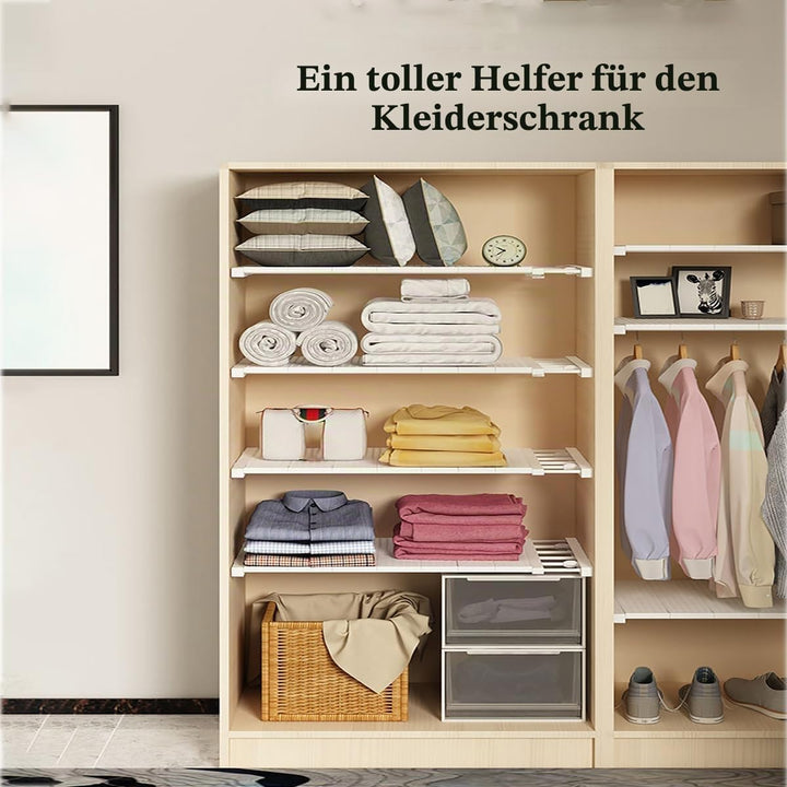 Ausziehbar Garderobensystem Regaltrenner Edelstahl-Stangen Ohne Bohren für Küche Bücherregal Kühlsch
