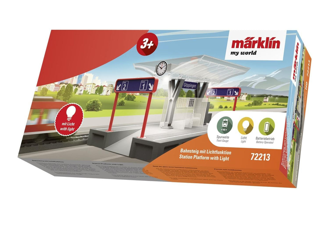 Märklin My World – 72213 - Bahnsteig mit Lichtfunktion – Modellbahn Zubehör – Spur H0, Single