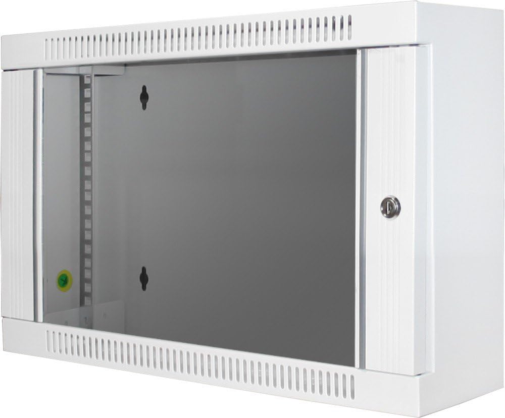 Digitus 106057 Wandschrank für Netze und Elektrogeräte, 6 Einheiten, 19 Zoll, Tiefe 150 mm, Glas, gr