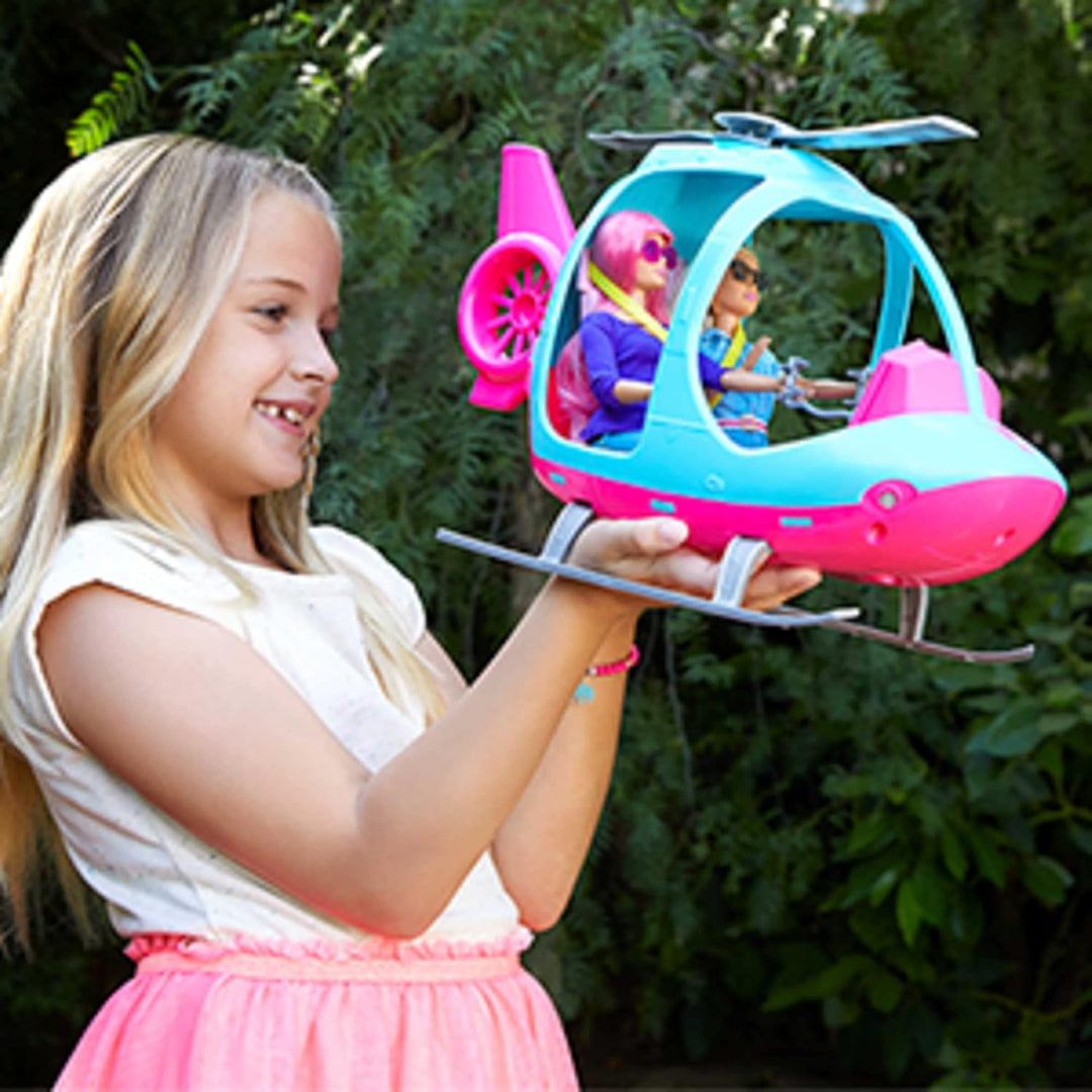 Barbie FWY29 - Hubschrauber in Pink und Blau, Spielzeug Geschenk für Kinder von 3 bis 7 Jahren, Hubs