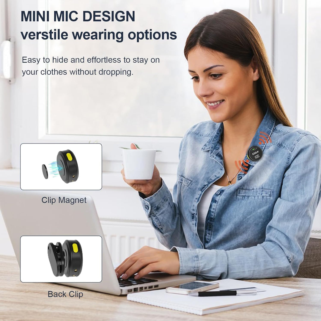 OSA Lavalier Mikrofon Wireless für iPhone15/16 und Android, Mini Ansteckmikrofon kabellos Mikrofon m