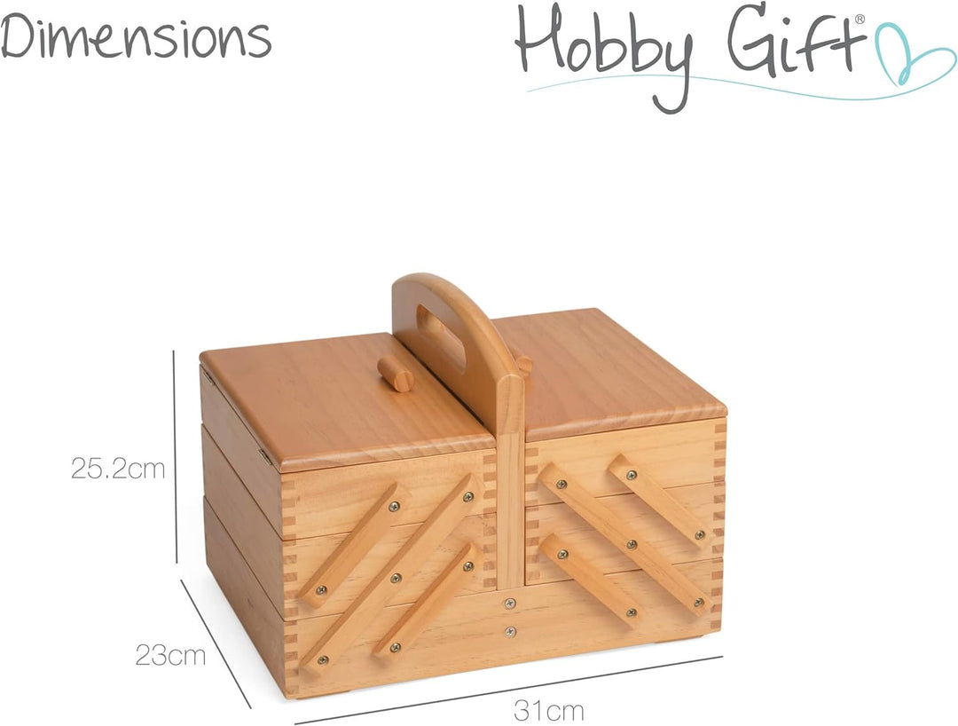 Hobby Gift GB8450 Holz Cantilever Sewing Hobby Craft Aufbewahrungsbox, 3-Stufen, 23 x 31 x 25.2cm, 3