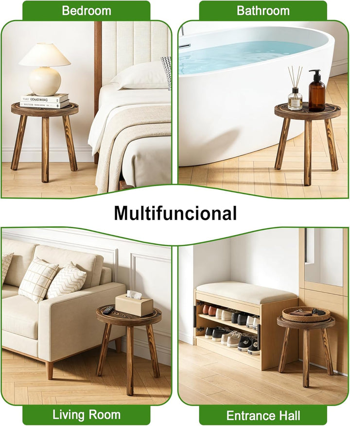Blumenständer Holz 3er-Set, 5.9" 9/7.9"/11" Höhen Blumenhocker, Pflanzenständer Blumentopfständer Fü
