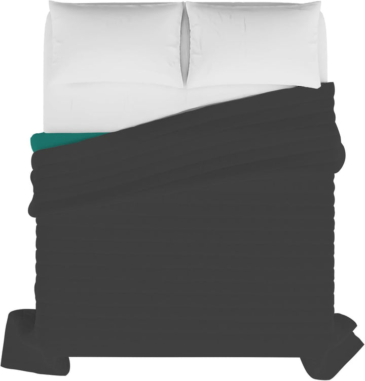 Italian Bed Linen MB Home Italy “Elegant” Sommer-steppdecke, Wasser Grün/Dunkel Grau, 260x270 cm 260
