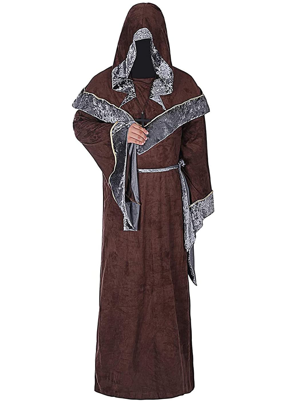 Mystische Zauberer Robe Halloween Cosplay Kostüme für Männer, Erwachsene Mittelalter Uniform Vintage