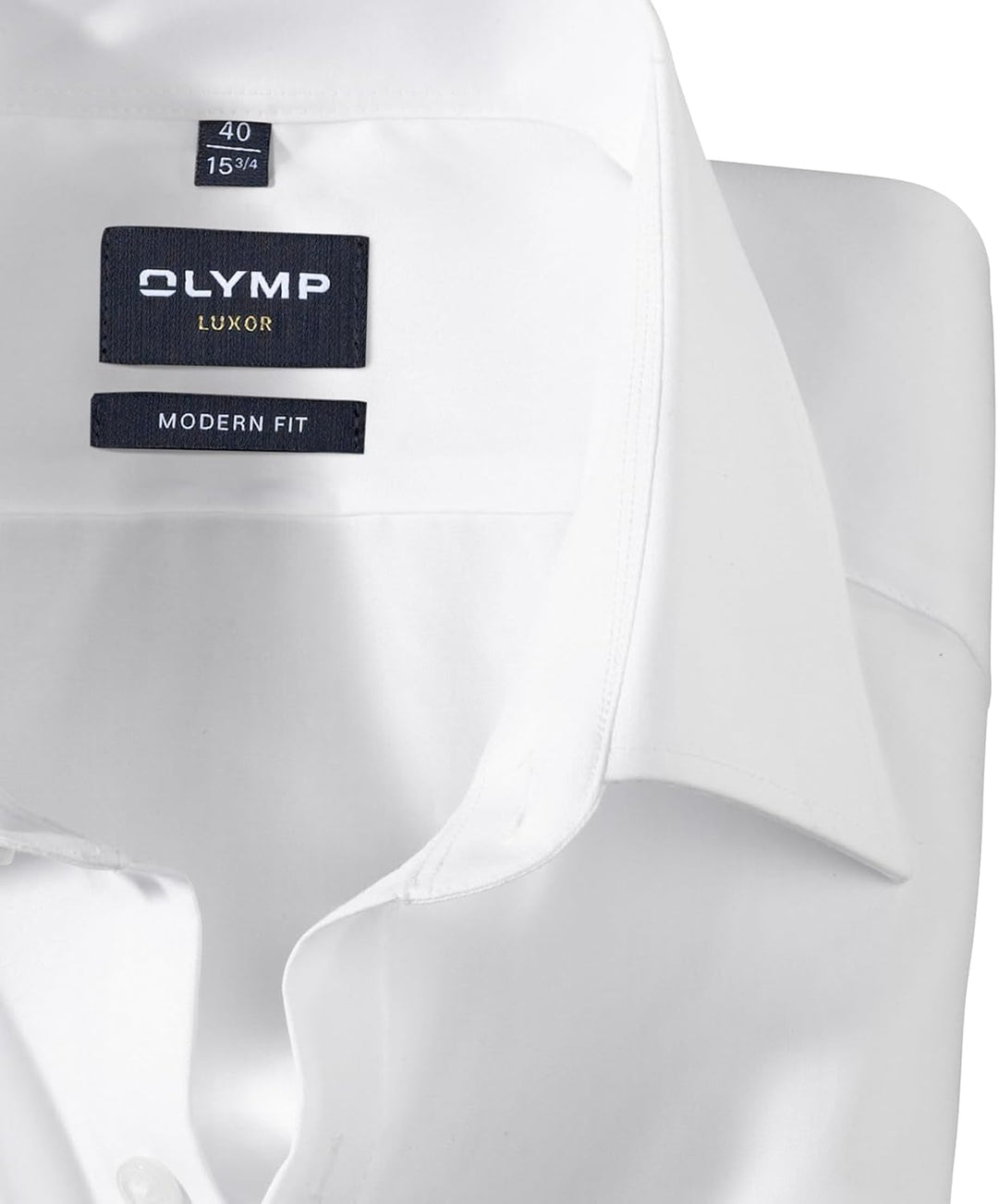 OLYMP Herren Businesshemd Luxor, Männer Oberhemd,Extra Langer Arm,Uni,modern fit 38 Weiss, 38 Weiss