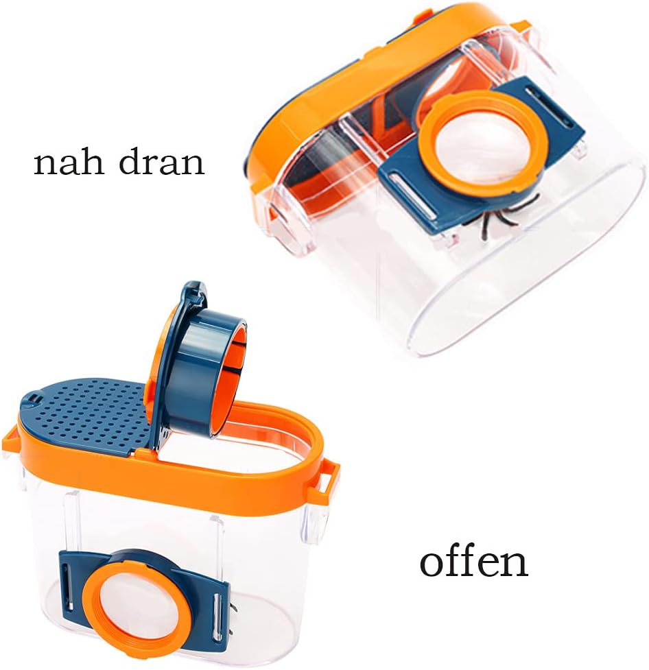 Forscherset für Kinder Insekt Viewer Box 4.5X Lupe Insekten Sammelbox Kinder Insekten Dose Draussen