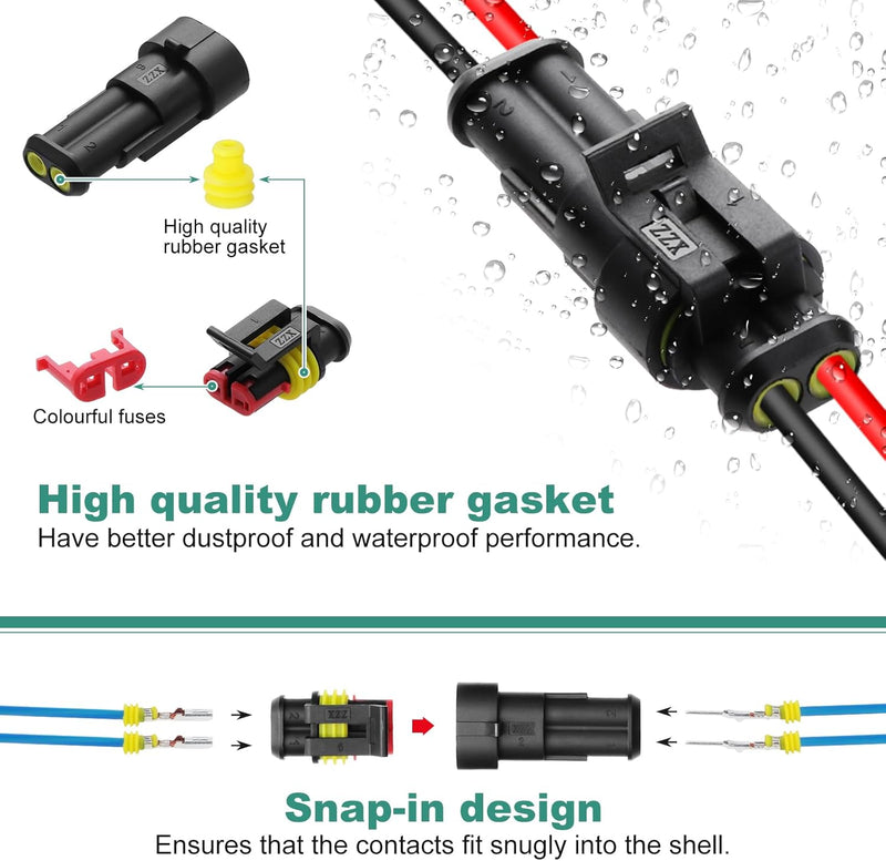 Faankiton 708Stk Auto Wasserdichter Steckverbinder, Kabel Schnellverbinder Stecker, Wasserdicht Schn