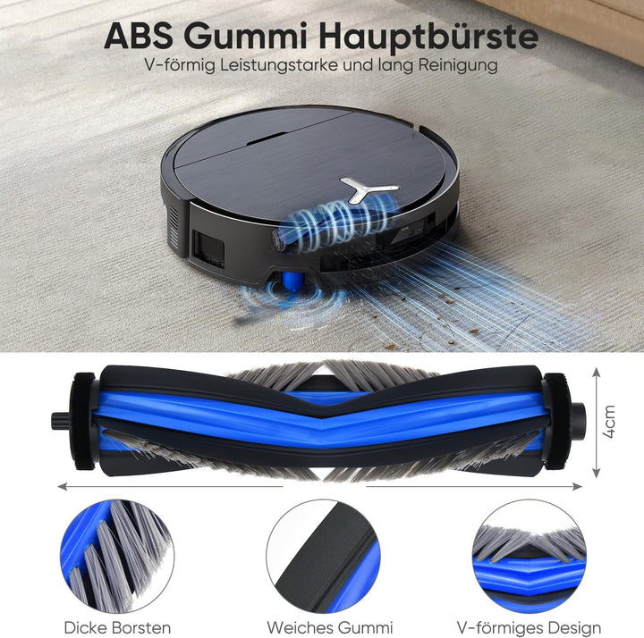 Zubehör für Ecovacs Deebot X9 PRO OMNI, 1*Hauptbürste, 2*Wischwalze, 4*Staubbeutel, 4*Seitenbürsten,