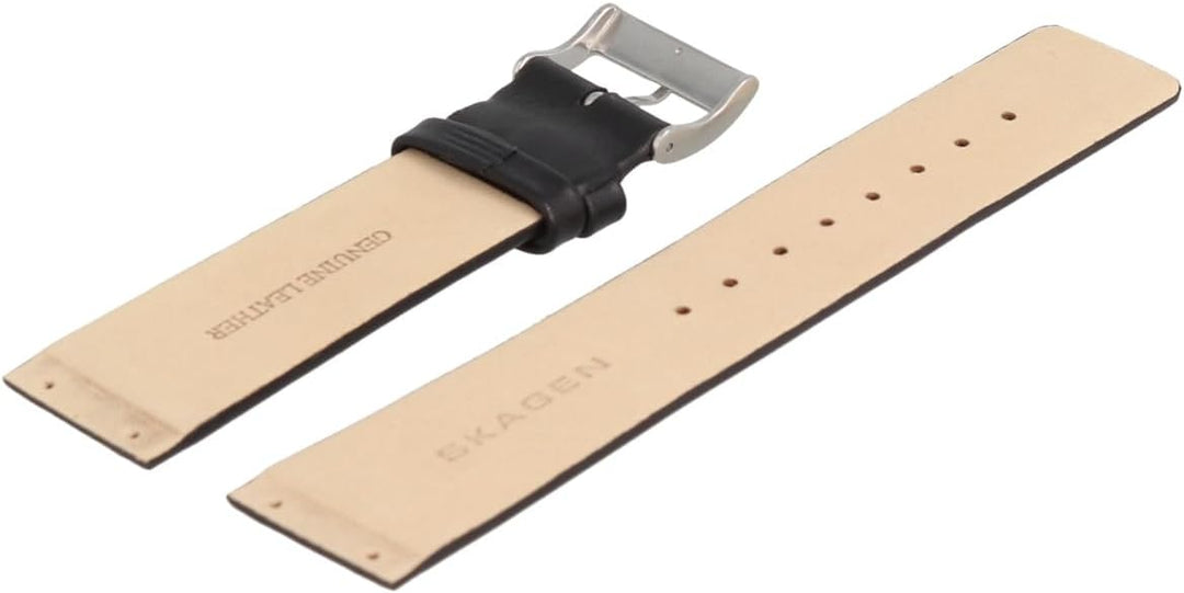 Skagen Uhrenarmband 22mm Leder Schwarz - 233XXL