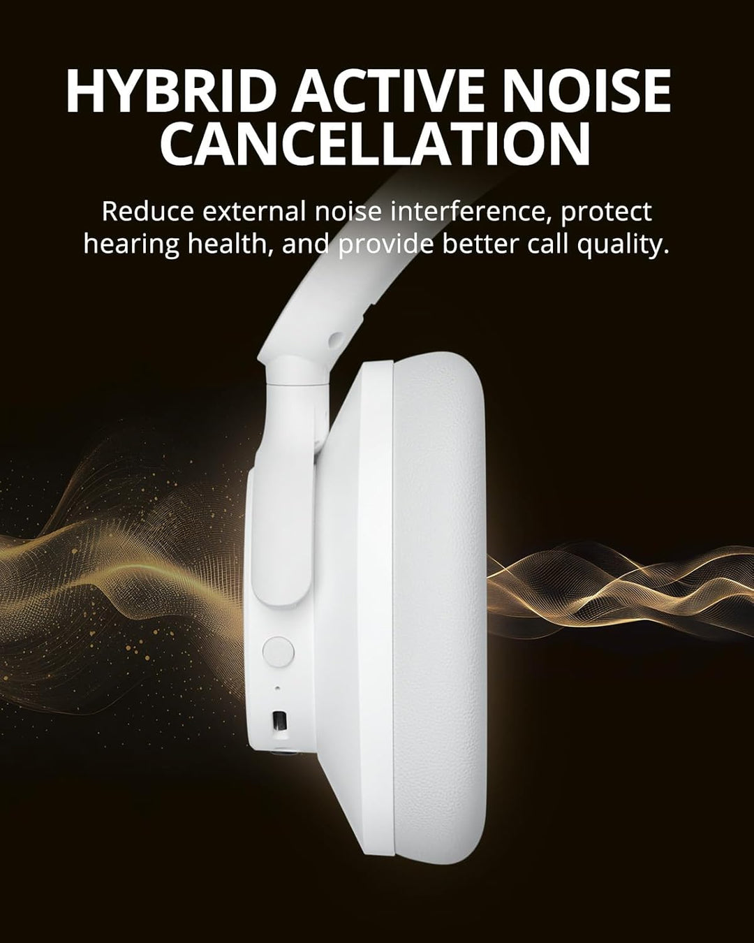 Tronsmart Q20S Hybrid Noise Cancelling Kopfhoerer Kabellos, Over Ear Kopfhörer mit Mikrofon, Hi-Res-