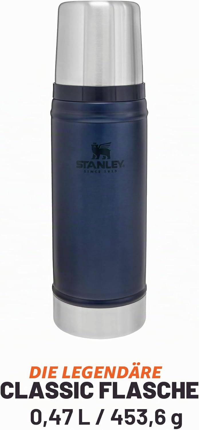 Stanley Classic Legendary Thermosflasche Edelstahl 473 ml - Thermos Hält 15 Stunden Heiss oder Kalt