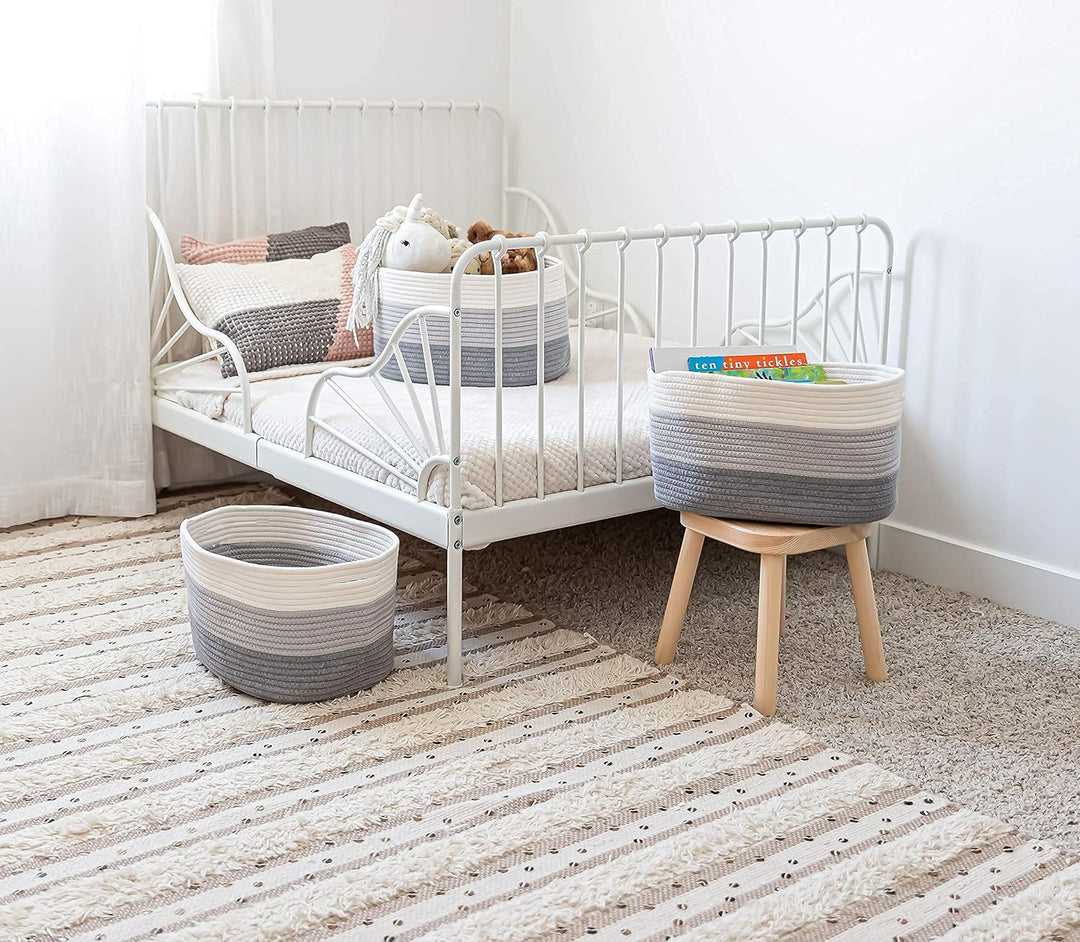 OrganiHaus Regalkörbe | Wollkorb | Aufbewarungs Korbe | Aufbewahrungsboxen Stoff | Stoffkörbe | Wäsc