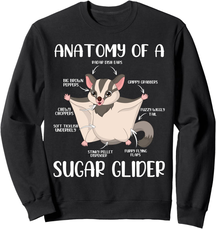 Lustige Anatomie von Segelflugzeug Furry Säugetier Haustiere Enthusiast Fliegen Sweatshirt