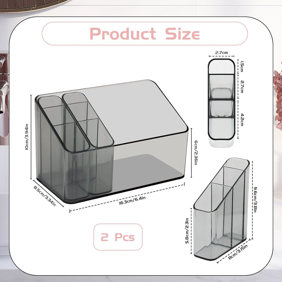 2 Stück Make Up Organizer, Kunststoff Kosmetik Organizer, Schmink Organizer, Makeup Aufbewahrungsbox