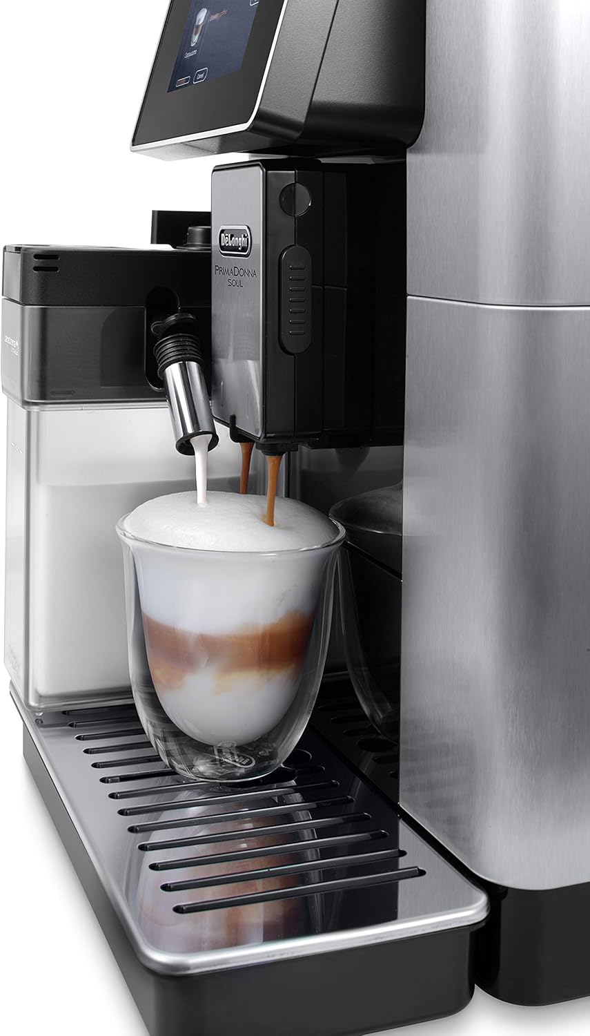 De'Longhi ECAM610.75.MB Primadonna Soul Bean to Cup, Metall, silberfarben/schwarz