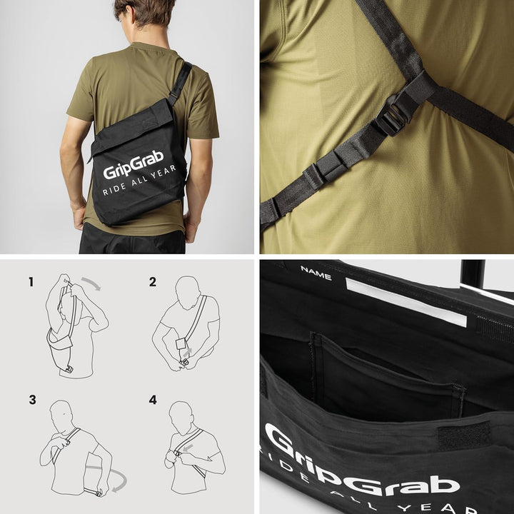 GripGrab R.A.Y. Musette Bag – Fahrrad Umhängetasche 7L Messenger Tasche | Cycling Musette Bag aus Bi